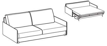 LeComfort Sofa Bed SANTORINI – SA04D3T0M dimensions drawing