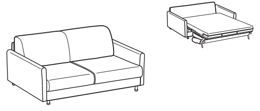 LeComfort Sofa Bed TAHITI – TA05D2T00 dimensions drawing