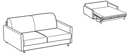 LeComfort Sofa Bed TAHITI – TA05D2T00 dimensions drawing