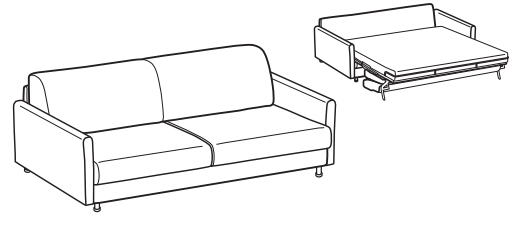 LeComfort Sofa Bed TAHITI – TA05D3T0M dimensions drawing