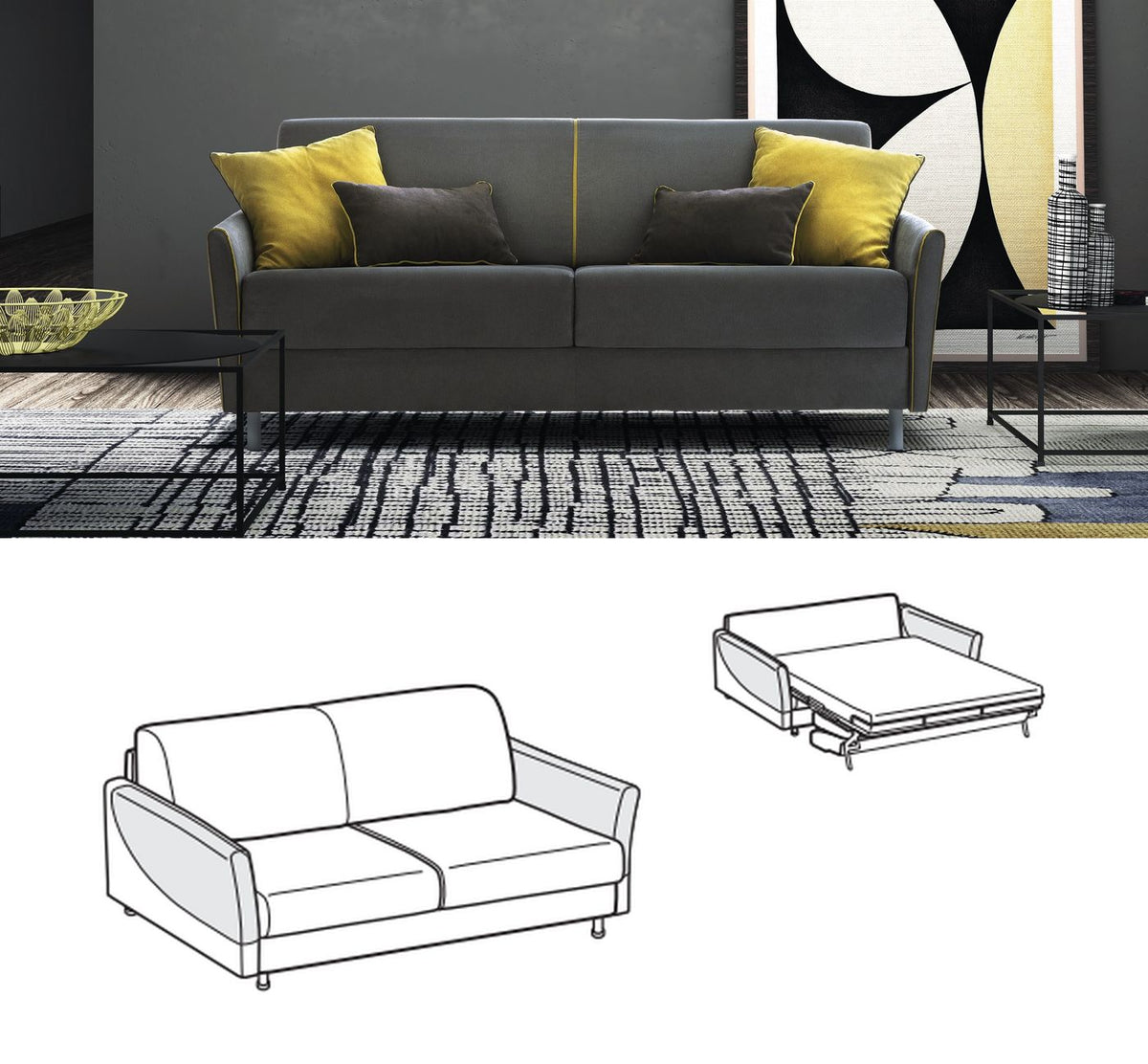 LeComfort Sofa Bed TAHITI – Sailing / 2-seater (TA06D2T00)