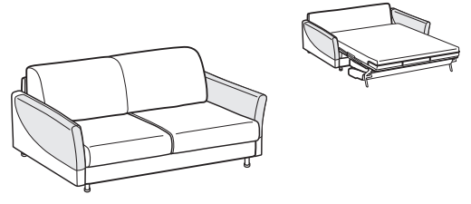 LeComfort Sofa Bed TAHITI – TA06D2T00 dimensions drawing
