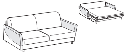 LeComfort Sofa Bed TAHITI – TA06D3T00 dimensions drawing