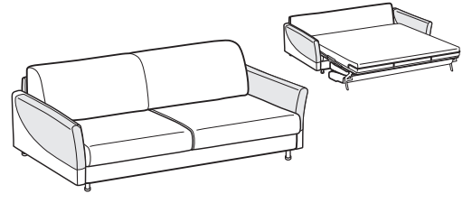 LeComfort Sofa Bed TAHITI – TA06D3T0M dimensions drawing