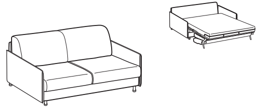 LeComfort Sofa Bed TAHITI – TA07D2T00 dimensions drawing