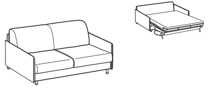 LeComfort Sofa Bed TAHITI – TA07D2T00 dimensions drawing