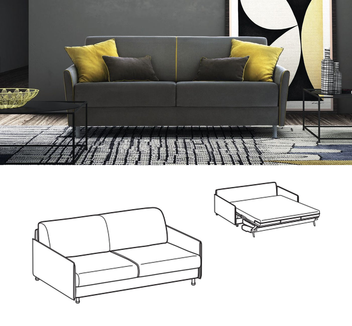 LeComfort Sofa Bed TAHITI – Simply / 3-seater (TA07D3T00)