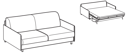 LeComfort Sofa Bed TAHITI – TA07D3T00 dimensions drawing