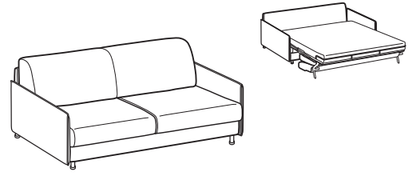 LeComfort Sofa Bed TAHITI – TA07D3T00 dimensions drawing