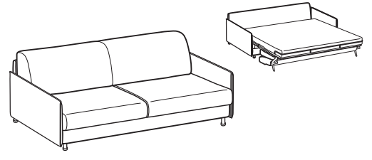 LeComfort Sofa Bed TAHITI – TA07D3T0M dimensions drawing