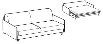 LeComfort Sofa Bed TAHITI – TA07D3T0M dimensions drawing