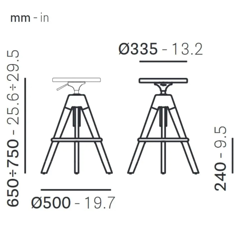 Pedrali Bar stool ARKI-STOOL ARKW6/2