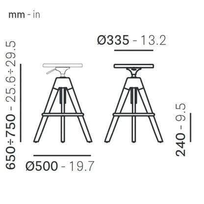 Pedrali Bar stool ARKI-STOOL ARKW6/2