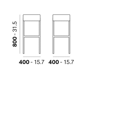 Pedrali Bar stool CUBE XL 1451 — product view 3