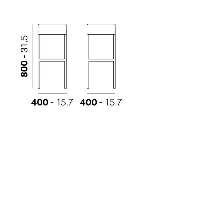 Pedrali Bar stool CUBE XL 1451 — product view 3