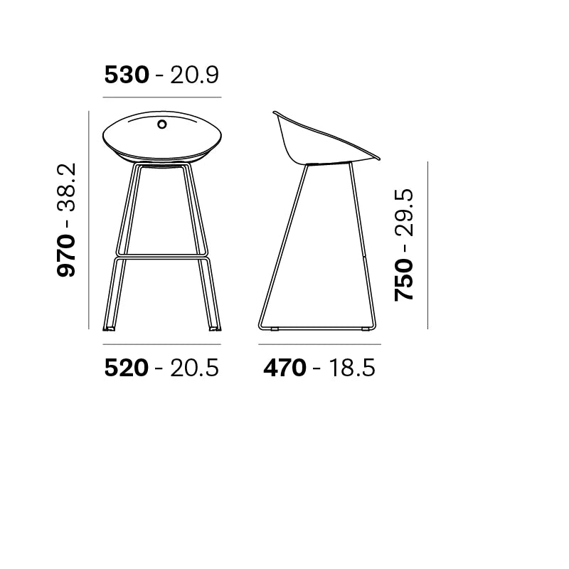 Pedrali Bar stool GLISS 906 — product view 3