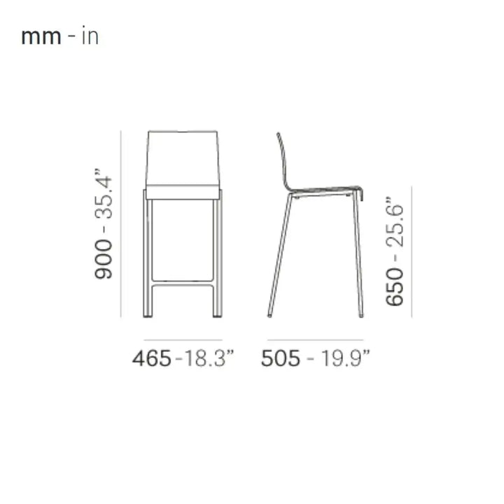Pedrali Bar stool KUADRA 1102