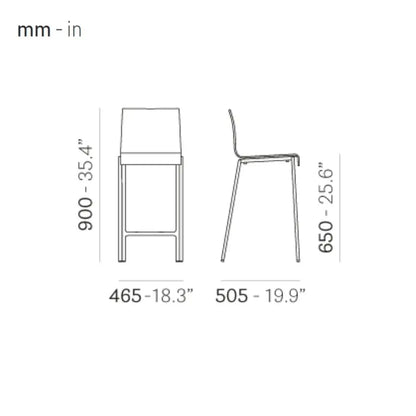 Pedrali Bar stool KUADRA 4429/F