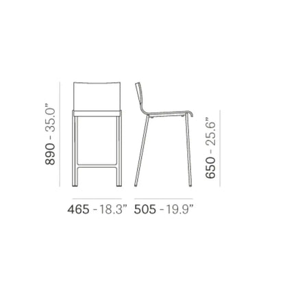 Pedrali Bar stool KUADRA 1332/F
