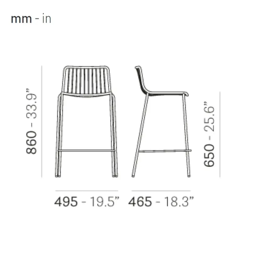 Pedrali Outdoor Bar Stool NOLITA 3658