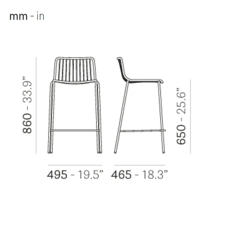 Pedrali Outdoor Bar Stool NOLITA 3658