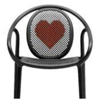REMIND PIXEL composed on the chair back