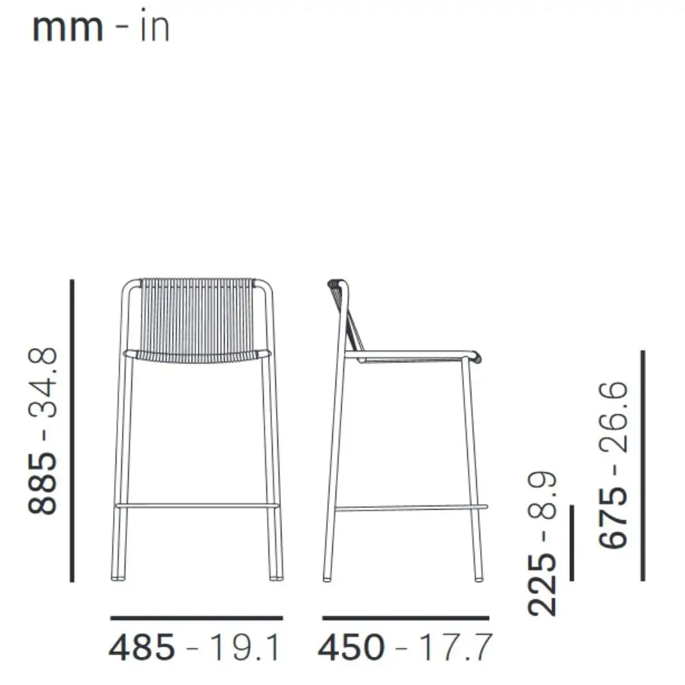 Pedrali Outdoor Bar Stool Tribeca 3668