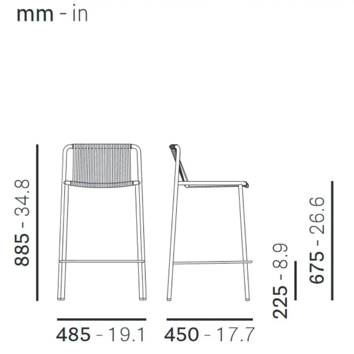 Pedrali Outdoor Bar Stool Tribeca 3668