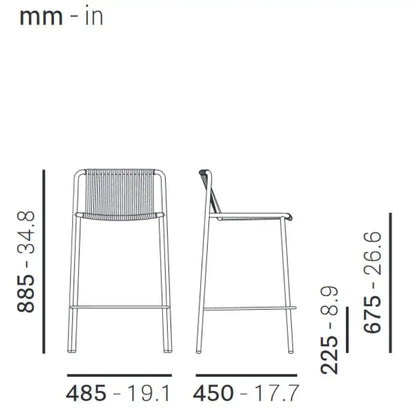Pedrali Outdoor Bar Stool Tribeca 3668
