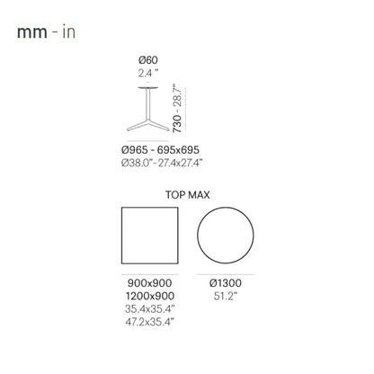 Pedrali Table YPSILON Tilting