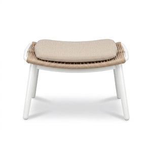 COMO footrest only - White frame, natural rope and Champagne cushion