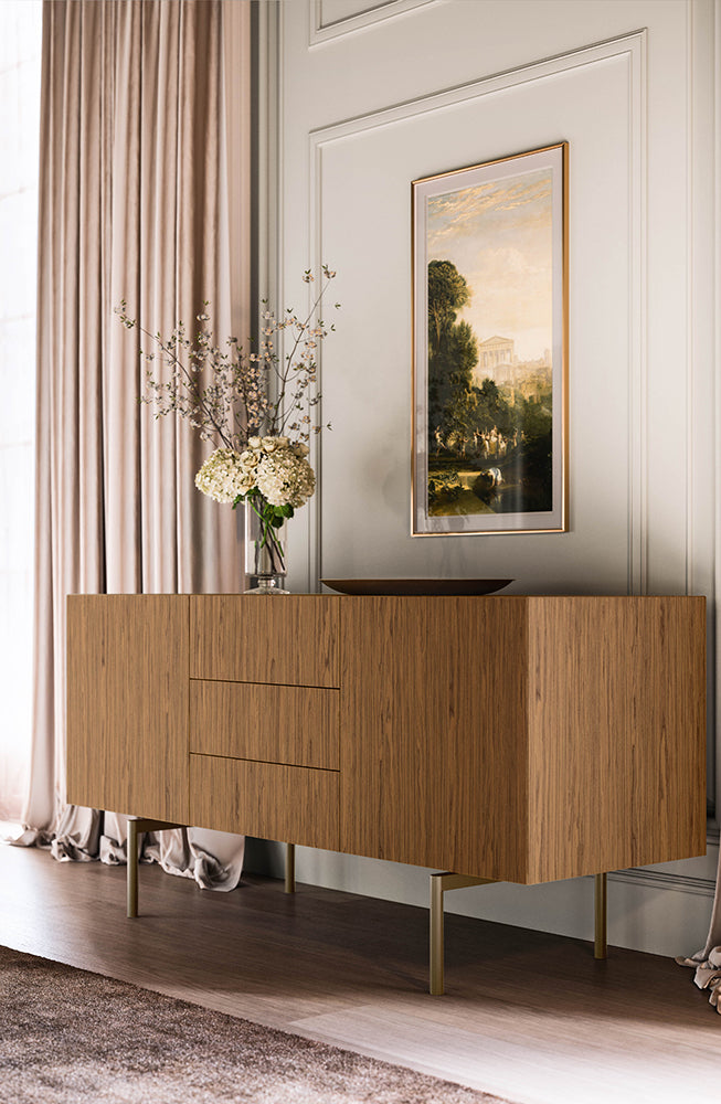 Quadrifoglio Bloom Credenza W. 150 with lacquered doors, top and sides - Back in MFC
