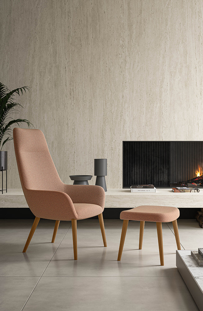Quadrifoglio City lounge pouf, 4-star swivel base
