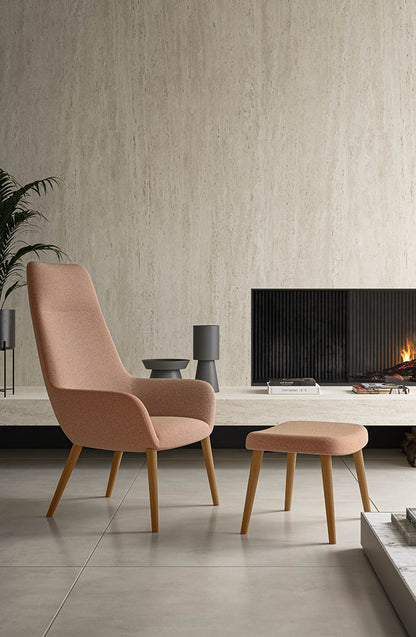 Quadrifoglio City lounge chair, high back, 4-star swivel base