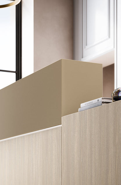 Quadrifoglio Z1 Asymmetrical straight desk with low end modules