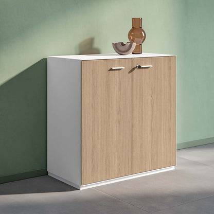 Quadrifoglio Storage Cupboard with non-locking hinged doors - includes one shelf and one coat rail