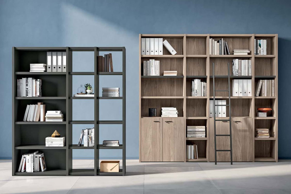 Quadrifoglio Libreria Boiserie configuration - three sections