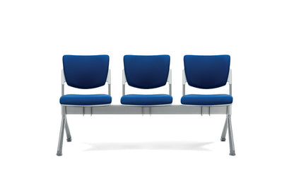 Quadrifoglio Campus 4-person polypropylene beam seat with upholstered seat & back