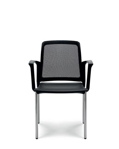 Quadrifoglio College chair, mesh back and upholstered seat