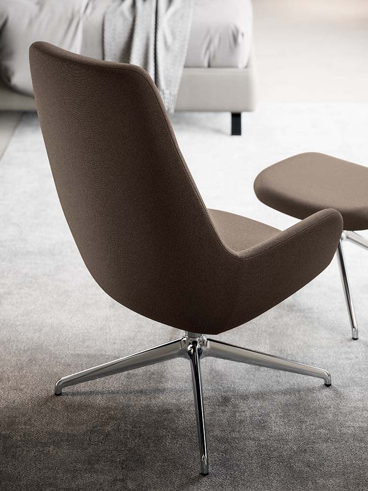 Quadrifoglio City lounge pouf, 4-star swivel base