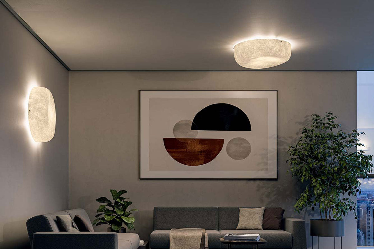 Quadrifoglio Ola wall/ceiling, black goffratino