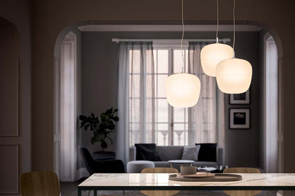 Quadrifoglio Afra, suspension, white acid-etched glass
