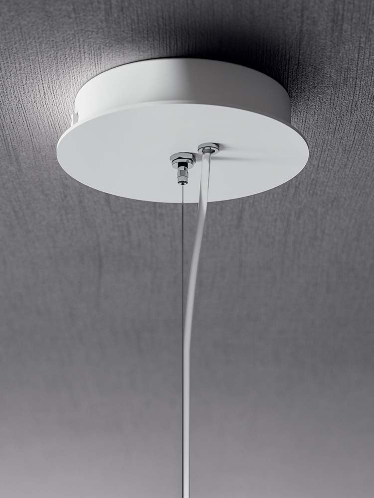 Quadrifoglio Afra, suspension, white acid-etched glass