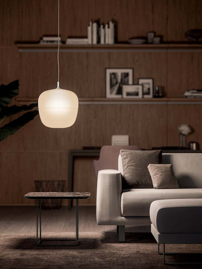 Quadrifoglio Afra, suspension, white acid-etched glass