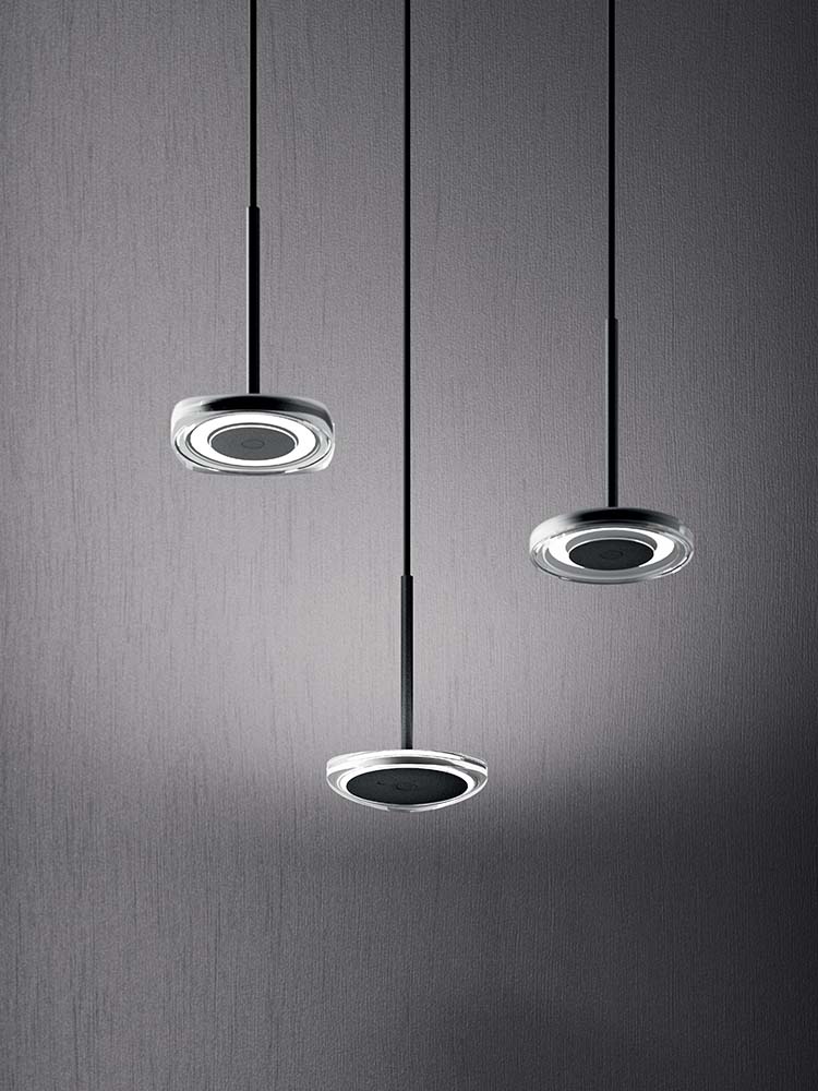 Quadrifoglio CD LED circular, direct suspension, matte black