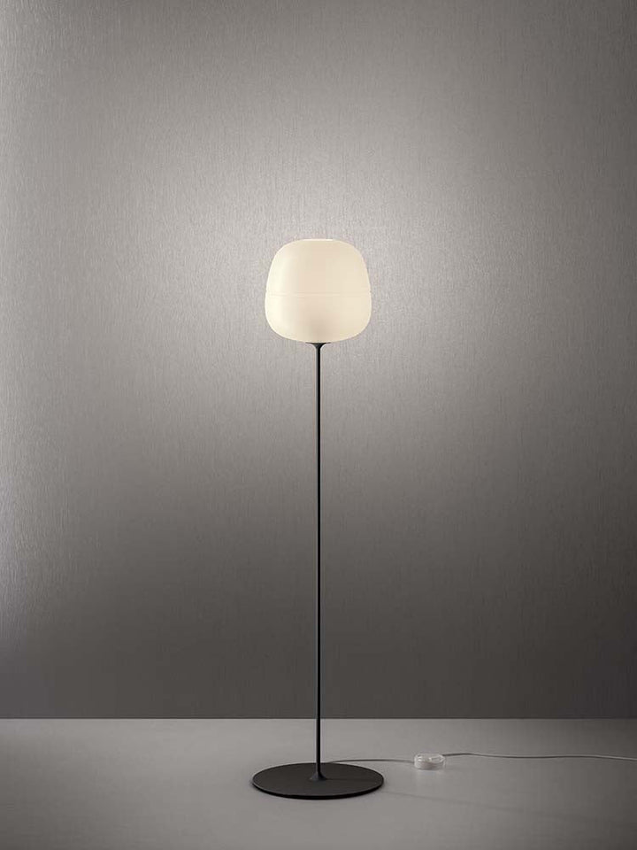 Quadrifoglio Afra, floor, white acid-etched glass