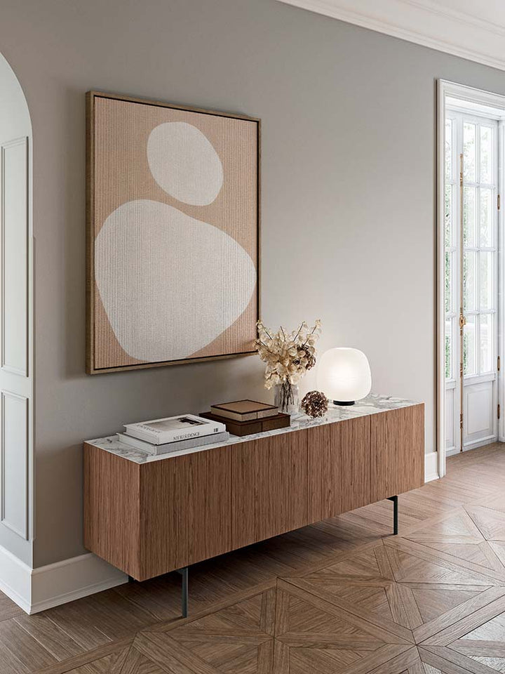 Quadrifoglio Bloom Credenza W. 200 with lacquered doors, top and sides - Back in MFC