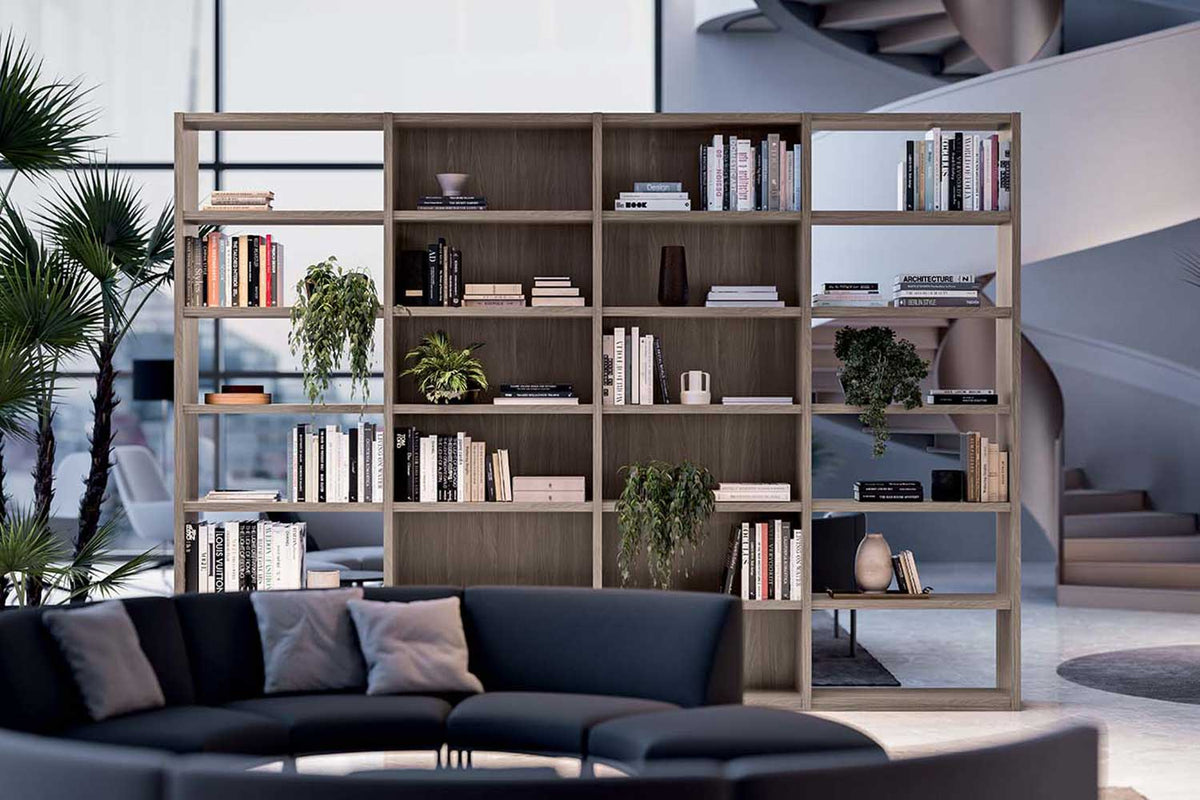 Quadrifoglio Libreria Boiserie configuration - three sections
