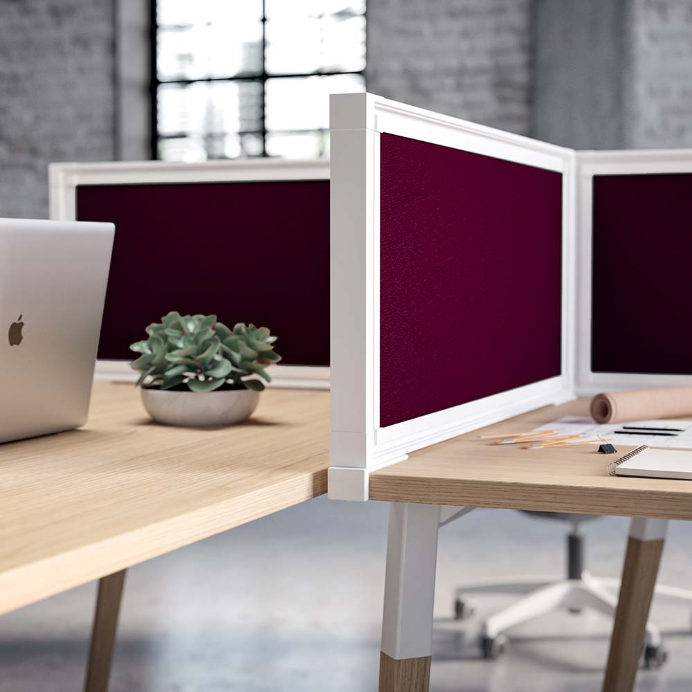 Quadrifoglio ScreenS Desk mounted framed screen - fabric surface