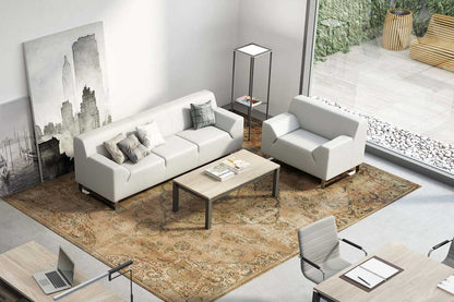 Quadrifoglio T04 coffee table, glass top